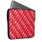 Niedliche Modedesigns aus Rot-Weiß-Silhouette Laptopschutzhülle (Vorne Rechts)