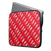 Niedliche Modedesigns aus Rot-Weiß-Silhouette Laptopschutzhülle (Vorderseite Links)