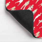 Niedliche Modedesigns aus Rot-Weiß-Silhouette Mousepad (Ecke)