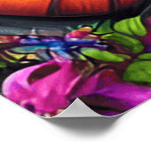 Niedliche Modemädchen Schmetterlinge Psychedelic C Poster (Ecke)