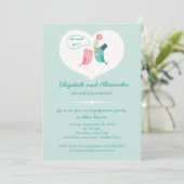 Niedliche Modern Love Birds Herzinfarkt Einladung (Stehend Vorderseite)