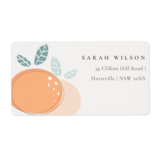 Niedliche moderne Abstrakte Orange Fruit Fett-Adre (Vorne)