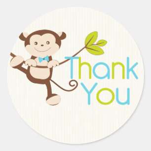 Niedliche moderne Affe-Geburtstags-Party-Aufkleber Runder Aufkleber