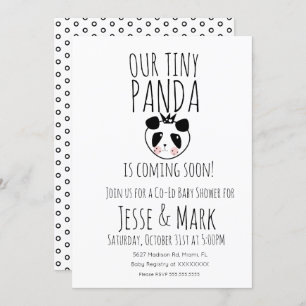 Niedliche moderne Baby Panda Baby Dusche Einladung