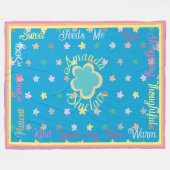 Niedliche moderne Boho Blume Warum ich Sie Liebe Fleecedecke (Vorderseite (Horizontal))