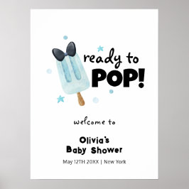 Niedliche moderne Bow Ice Cream Pop Baby Dusche He Poster