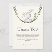 Niedliche, moderne Bunny Neutral Baby Dusche Dankeskarte (Vorderseite)