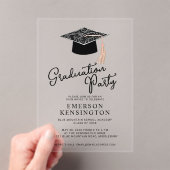 Niedliche Moderne Cap and Tassel Graduation Party Acryleinladungen (Insitu (Handheld))