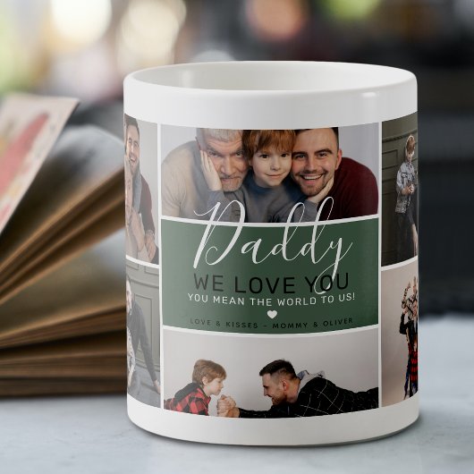 Niedliche moderne Daddy Foto Collage Geschenk Kaff Kaffeetasse