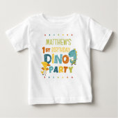 Niedliche moderne Dino Dinosaur Kid's Geburtstagsp Baby T-shirt (Vorderseite)