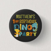 Niedliche moderne Dino Dinosaur Kid's Geburtstagsp Button (Vorderseite)