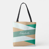 Niedliche moderne, einfache Mit Monogramm Grüntüte Tasche (Rückseite)