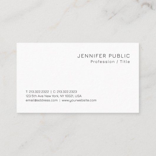 Niedliche, moderne, elegante minimale Designvorlag Visitenkarte (Rückseite)