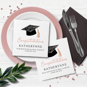 Niedliche Moderne Feminine Graduation Party Serviette