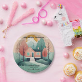 Niedliche moderne Forever Zuhause-Adoption zur För Pappteller (Party)