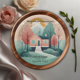 Niedliche moderne Forever Zuhause-Adoption zur För Pappteller