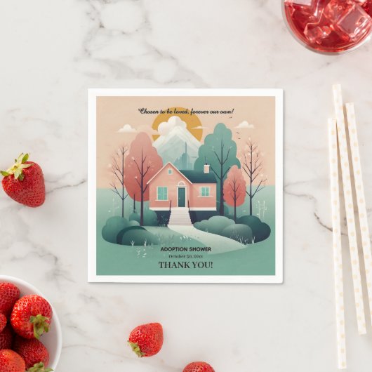 Niedliche moderne Forever Zuhause-Adoption zur För Serviette (Beispiel)