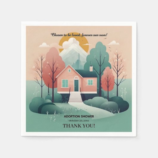 Niedliche moderne Forever Zuhause-Adoption zur För Serviette (Vorderseite)