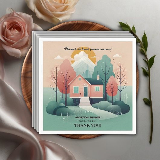 Niedliche moderne Forever Zuhause-Adoption zur För Serviette
