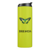 Niedliche moderne Fotografie Butterfly Green Thermosbecher (Nach links gedreht)