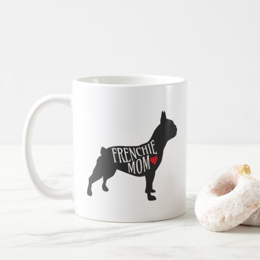 Niedliche moderne französische Hundemutter Tasse (Mit Donut)