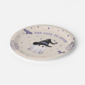 Niedliche Moderne Gastgeber Halloween Geburtstagsp Pappteller (Schrägansicht)