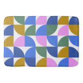 Niedliche moderne geometrische Formen Blau Lila Badematte (Vorderseite)