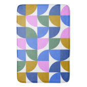 Niedliche moderne geometrische Formen Blau Lila Badematte (Vorderseite Vertikal)