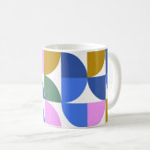 Niedliche moderne geometrische Formen Blau Lila Kaffeetasse (VorderseiteRechts)