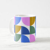 Niedliche moderne geometrische Formen Blau Lila Kaffeetasse (Vorderseite Links)