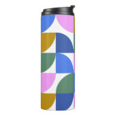 Niedliche moderne geometrische Formen Blau Lila Thermosbecher (Nach links gedreht)