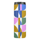 Niedliche moderne geometrische Formen Blau Lila Thermosbecher (Rückseite)