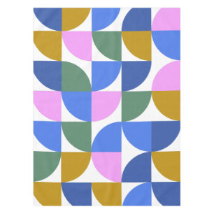 Niedliche moderne geometrische Formen Blau Lila Tischdecke