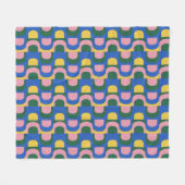 Niedliche moderne geometrische Formen in Blau Fleecedecke (Vorderseite (Horizontal))