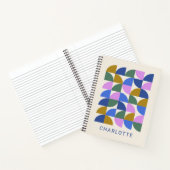 Niedliche, moderne geometrische Formen Personalisi Notizblock (Innenseite)
