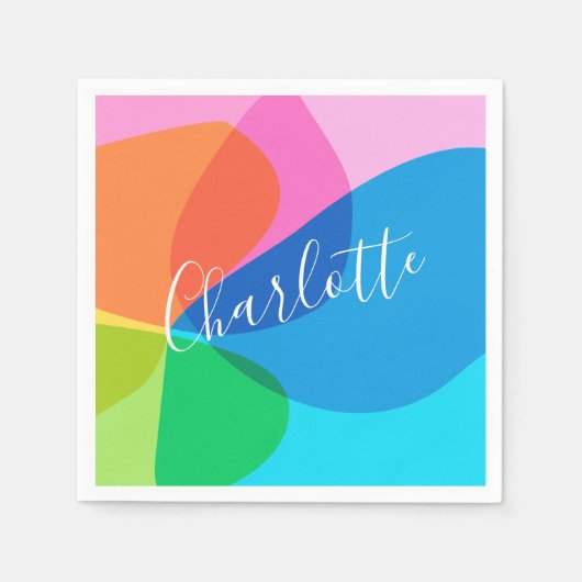 Niedliche, moderne geometrische Formen Personalisi Serviette (Vorderseite)