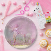 Niedliche, moderne Girl Pink Butterfly Fairies Pappteller (Party)
