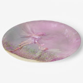 Niedliche, moderne Girl Pink Butterfly Fairies Pappteller (Schrägansicht)