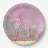 Niedliche, moderne Girl Pink Butterfly Fairies Pappteller (Vorderseite)