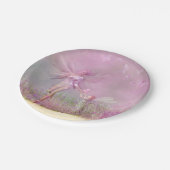 Niedliche, moderne Girl Pink Butterfly Fairies Pappteller (Schrägansicht)