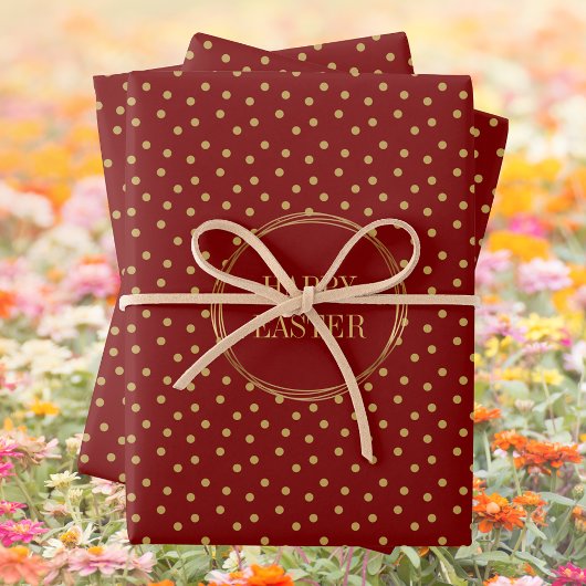 Niedliche moderne Goldpolka Dots Christlich glückl Geschenkpapier Set