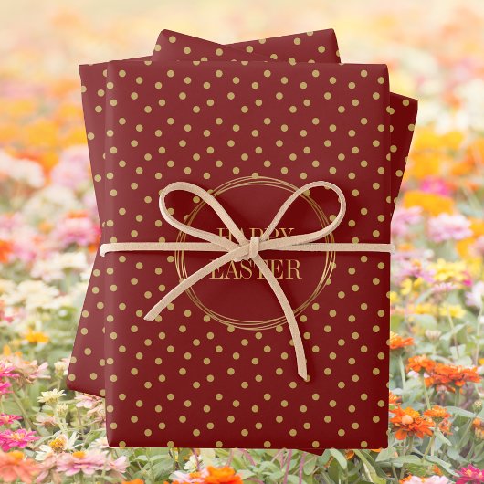 Niedliche moderne Goldpolka Dots Christlich glückl Geschenkpapier Set