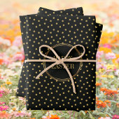Niedliche moderne Goldpolka Dots Christlich glückl Geschenkpapier Set