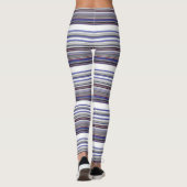 Niedliche, moderne graublaue Streifen Leggings (Rückseite)