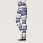 Niedliche, moderne graublaue Streifen Leggings (Links)