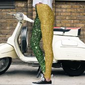 Niedliche, moderne Green Gold Glitzer Glitzern far Leggings
