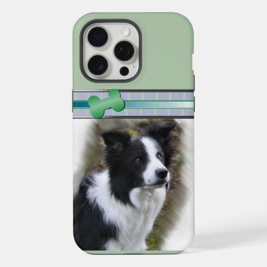 Niedliche moderne Grenzstadt Collie Dog Kunst iPhone Hülle (Rückseite)