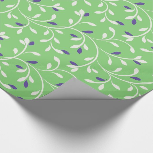 Niedliche moderne grüne Blätter, Muster monogramm Geschenkpapier (Ecke)