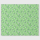 Niedliche moderne grüne Blätter, Muster monogramm Geschenkpapier (Flach)