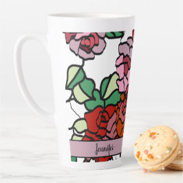 Niedliche moderne, helle Rosa-Blume Milchtasse